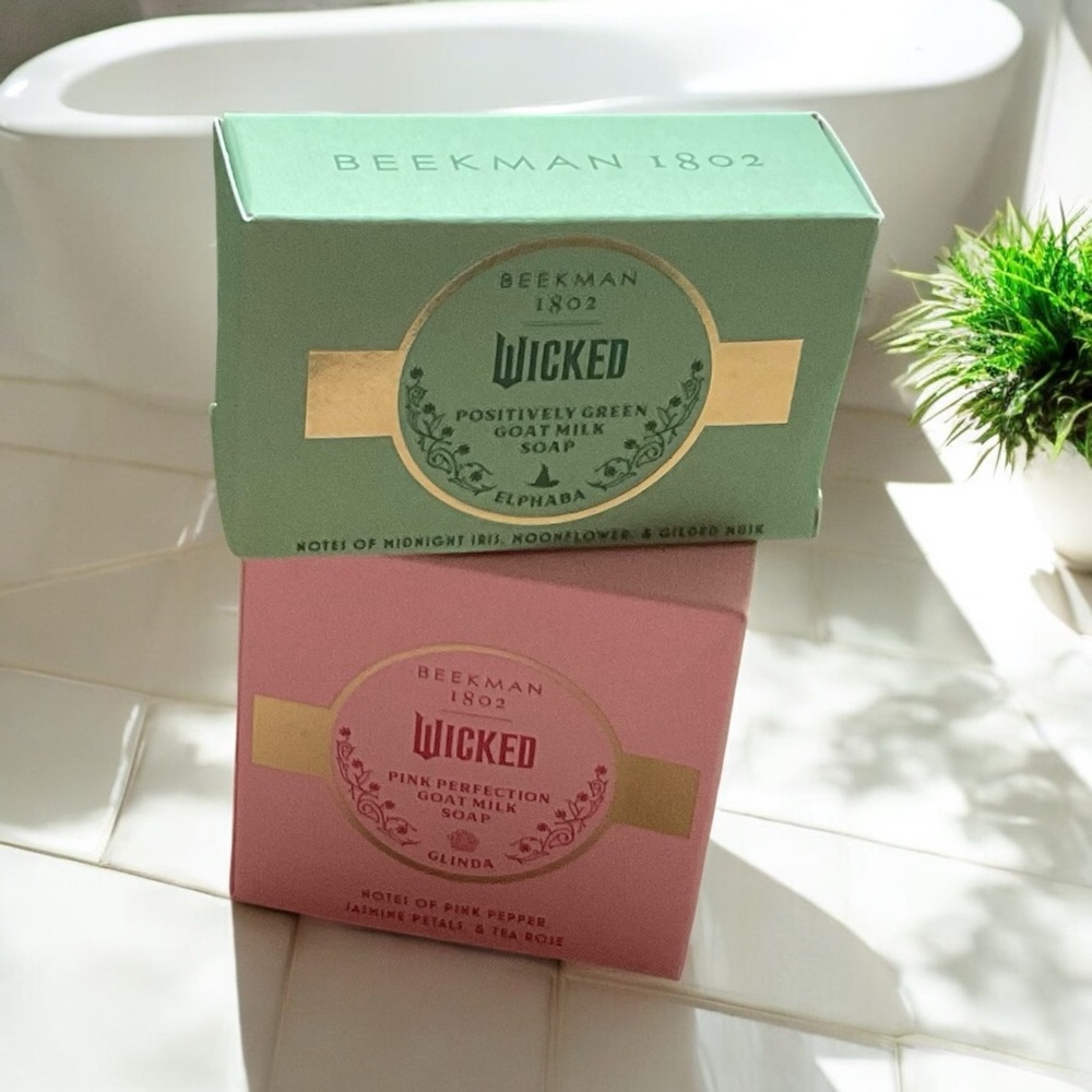 BEEKMAN 1802 x WICKED LIMITED PINK & GREEN PERFECTION SET IF 2 GOAT MILK SOAP 🐐 - Picture 1 of 3